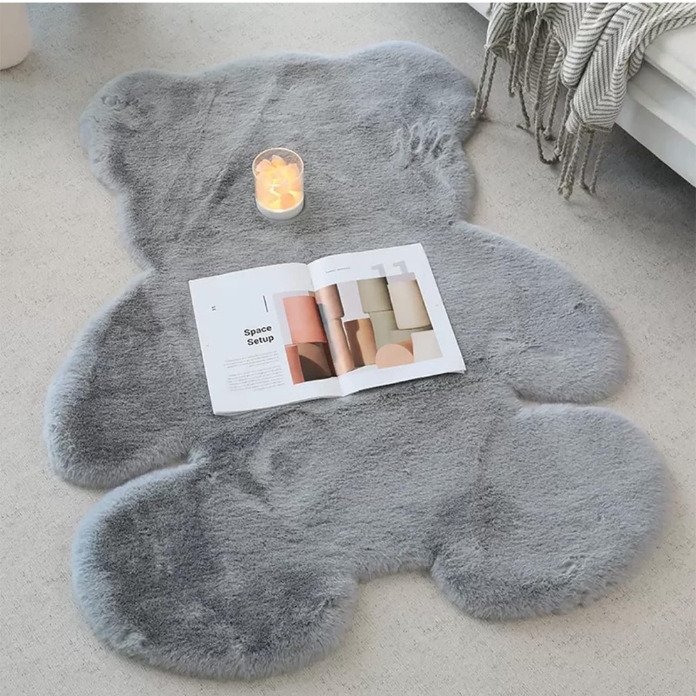 Fluffy Faux Rabbit Fur Rug - Picture 5 of 5